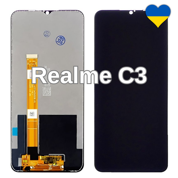 Дисплей для Realme C3 з чорним тачскріном (TFT) 26632/3 фото