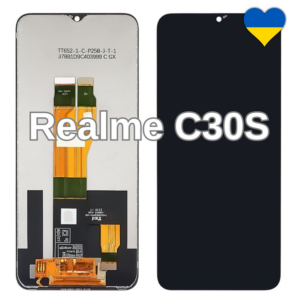 Дисплей для Realme C30S з чорним тачскріном (TFT) 40723 фото