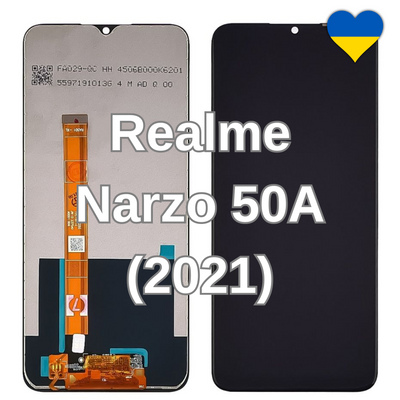Дисплей для Realme Narzo 50A (2021) з чорним тачскріном (TFT) 28256/1 фото