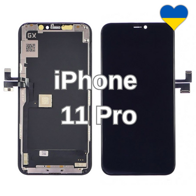Дисплей для iPhone 11 Pro з чорним тачскріном (GX-AMOLED) та рамкою 27486 фото