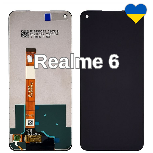 Дисплей для Realme 6 з чорним тачскріном (TFT) 28255 фото