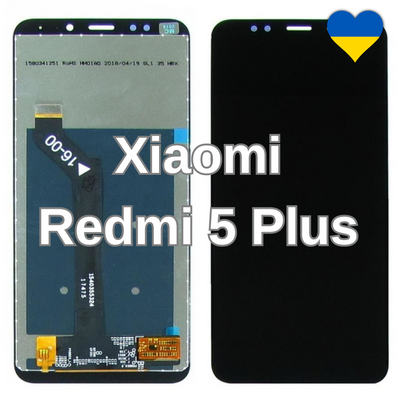 Дисплей для Xiaomi Redmi 5 Plus з чорним тачскріном (TFT) 14840 фото