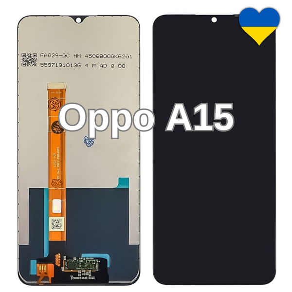 Дисплей для Oppo A15 з чорним тачскріном (TFT) 34033 фото