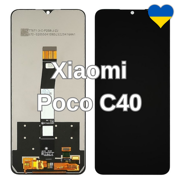 Дисплей для Xiaomi Poco C40 з чорним тачскріном (TFT) 39543/1 фото