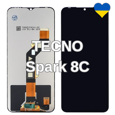 Дисплей для TECNO Spark 8C (KG5K) з чорним тачскріном (TFT) 40039 фото