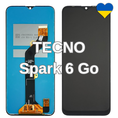 Дисплей для TECNO Spark 6 Go з чорним тачскріном (TFT) 34618 фото