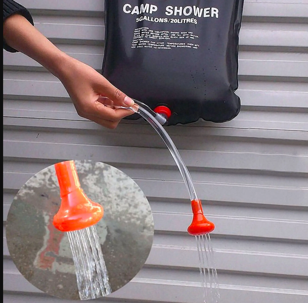 Літній душ переносний Solar Shower, 20 л з лійкою та ручкою 210984 фото